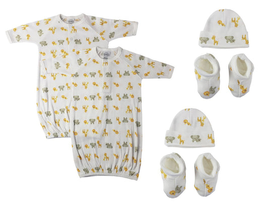 Unisex Newborn Baby 6 Piece Gown Set Nc_0767 - Kidsplace.store