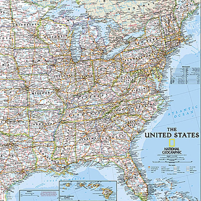 United States Classic Map, Poster Size and Laminated, 36" x 24" - Kidsplace.store