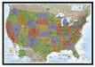 United States Decorator Map, Enlarged and Laminated, 43.5" x 30.5" - Kidsplace.store