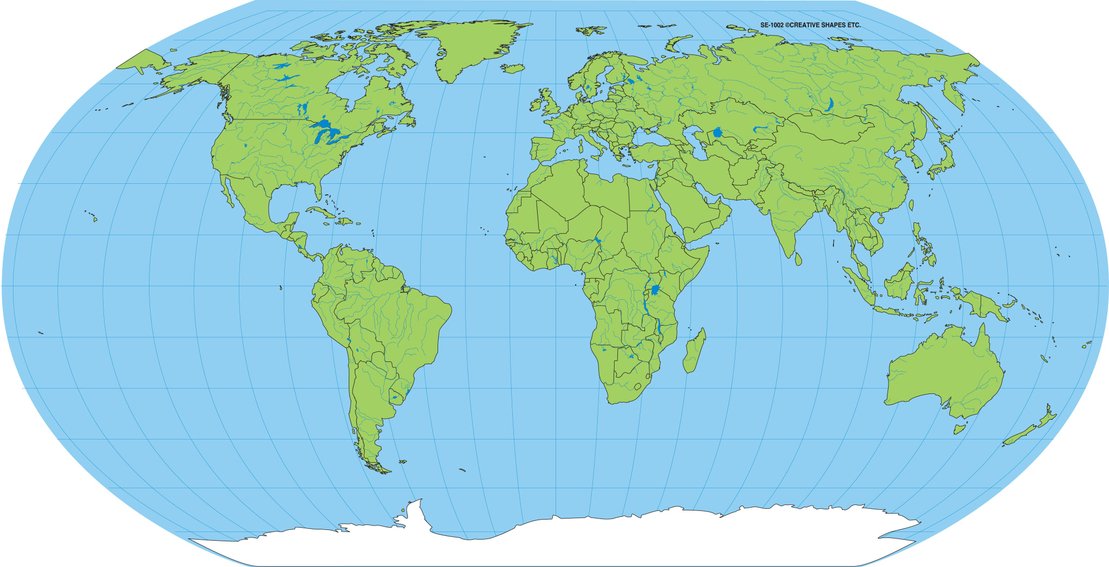 Unlabeled World- Practice Map - Kidsplace.store