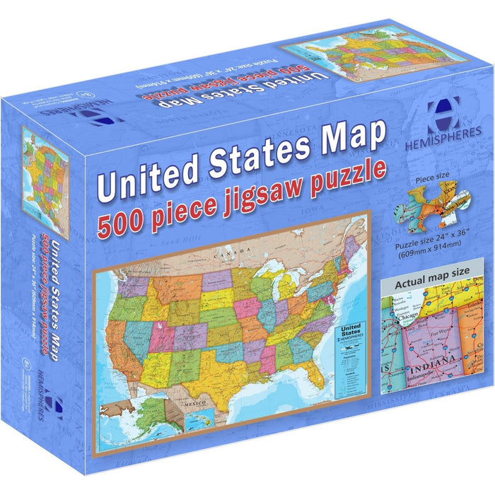 USA Puzzle, 24" Height, 36" Width, 500 Pieces - Kidsplace.store