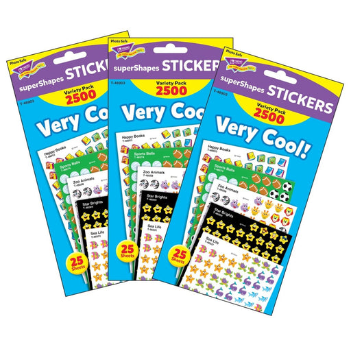 Very Cool! superShapes Stickers Variety Pack, 2500 Per Pack, 3 Packs - Kidsplace.store