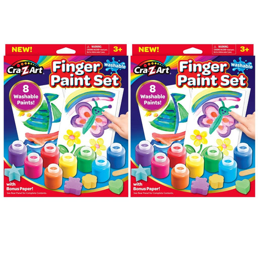 Washable Finger Paints Set, 8 Colors Per Set, 2 Sets - Kidsplace.store