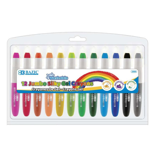 Washable Jumbo Silky Gel Crayons, 12 Per Pack, 3 Packs - Kidsplace.store