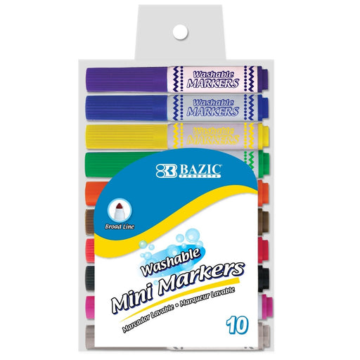 Washable Markers, Mini Broad Line, 10 Per Pack, 12 Packs - Kidsplace.store