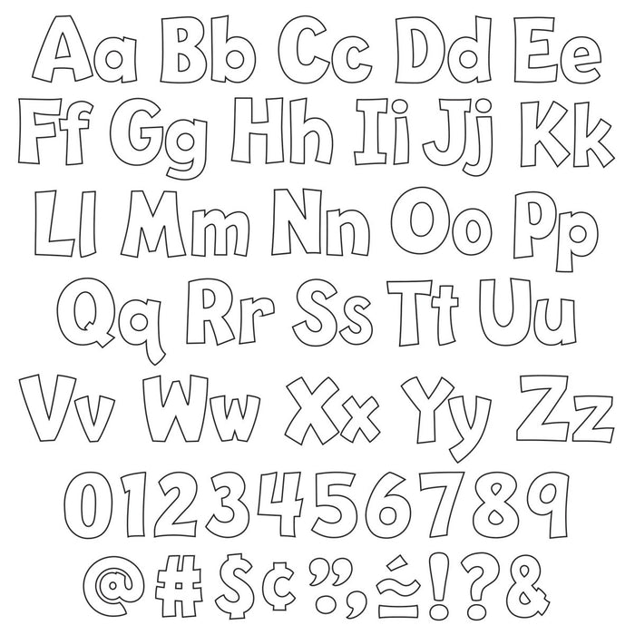 White 4" Playful Combo Ready Letters®, 216 Pieces Per Pack, 2 Packs - Kidsplace.store