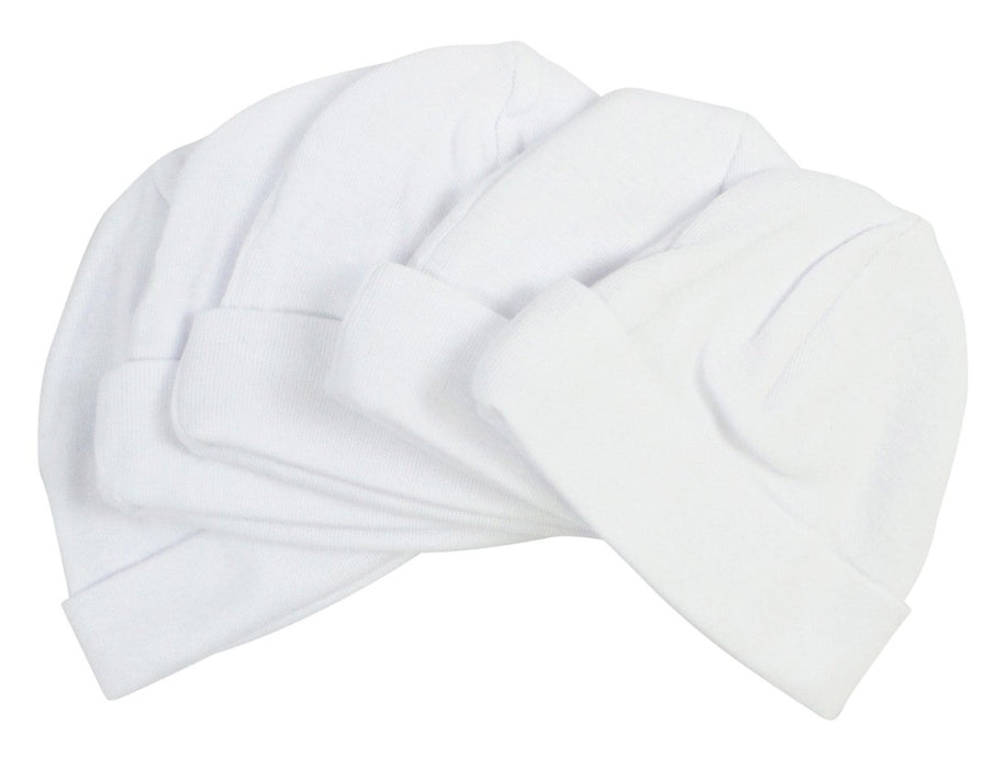 White Baby Cap (pack Of 5) 031-white-5 - Kidsplace.store