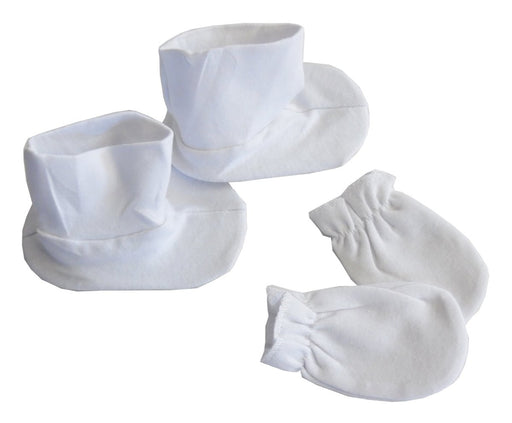White Infant Mittens And Booties 110pack - Kidsplace.store