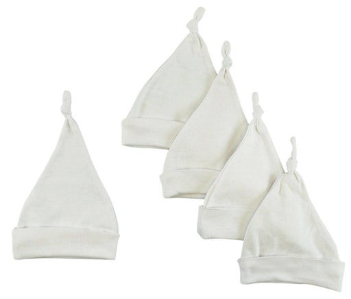 White Knotted Baby Cap (pack Of 5) 1101-white-5 - Kidsplace.store