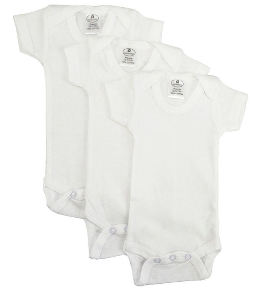 White Short Sleeve One Piece 3 Pack 001p - Kidsplace.store