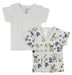 White Side Snap Short Sleeve Shirt - 2 Pack Cs_0200 - Kidsplace.store