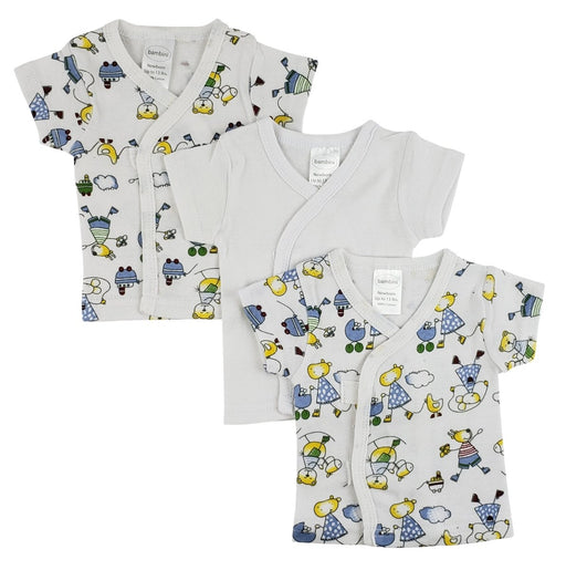 White Side Snap Short Sleeve Shirt - 3 Pack Cs_0201 - Kidsplace.store