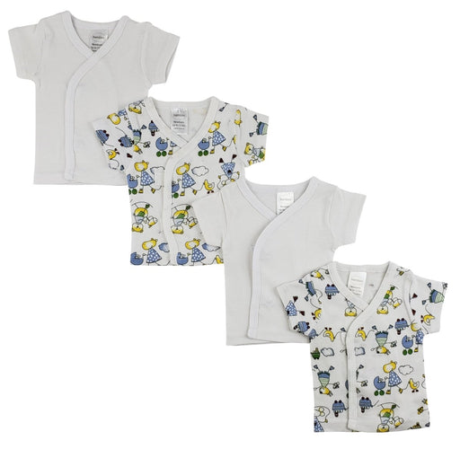 White Side Snap Short Sleeve Shirt - 4 Pack Cs_0202 - Kidsplace.store