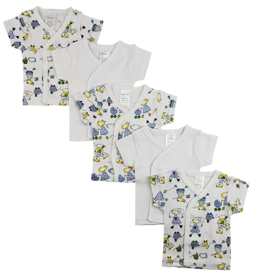 White Side Snap Short Sleeve Shirt - 5 Pack Cs_0203 - Kidsplace.store