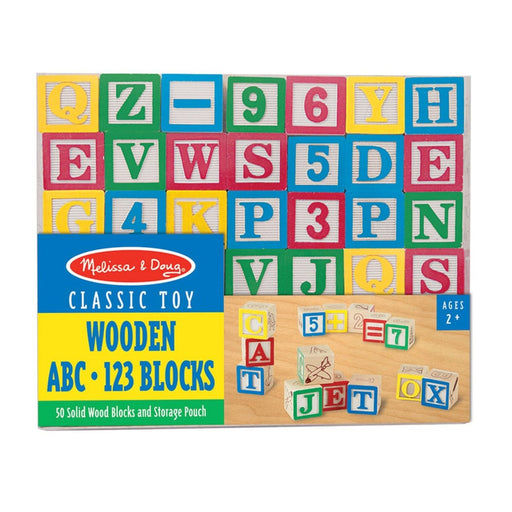Wooden ABC/123 Block Set, 50 Pieces - Kidsplace.store