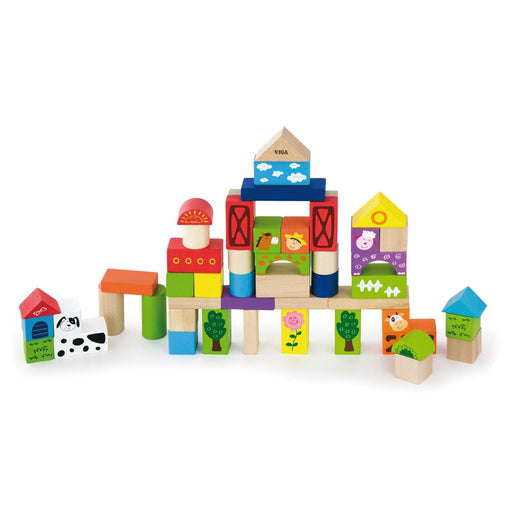 Wooden Blocks, Farm Designs - Kidsplace.store