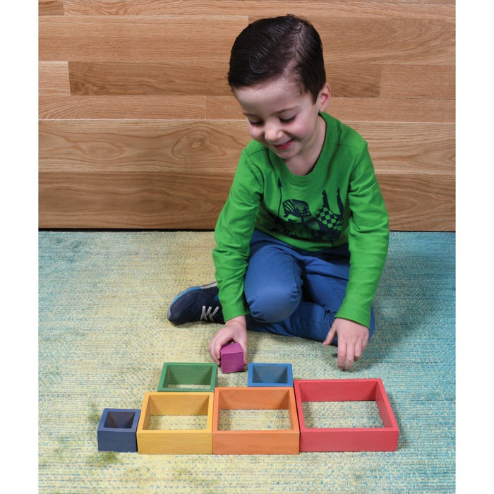 Wooden Rainbow Architect Squares - Set of 7 - Kidsplace.store