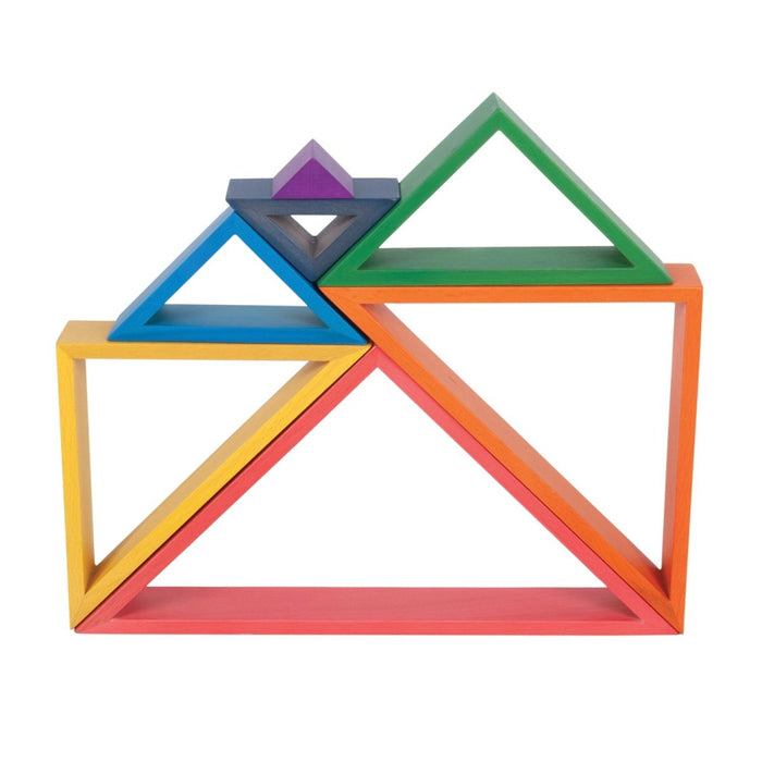 Wooden Rainbow Architect Triangles - Set of 7 - Kidsplace.store