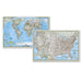 World and United States Classic, Poster Size, Map Pack Bundle, 36" x 24" - Kidsplace.store