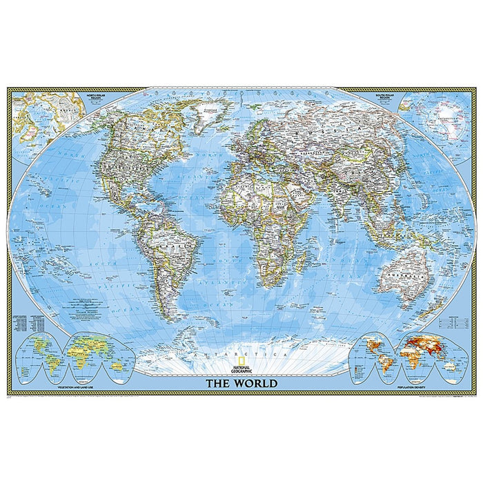 World and United States Classic, Poster Size, Map Pack Bundle, 36" x 24" - Kidsplace.store