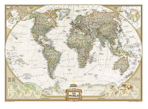 World Executive Map, Mural, 110" x 76.5" - Kidsplace.store