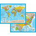 World/USA Laminated Notebook Maps, 12 Count - Kidsplace.store