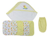 Yellow Hooded Towel, Washcloths And Hand Washcloth Mitt - 6 Pc Set Cs_0012 - Kidsplace.store